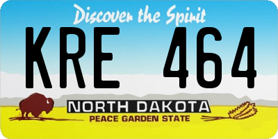 ND license plate KRE464