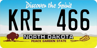 ND license plate KRE466