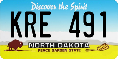 ND license plate KRE491