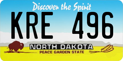 ND license plate KRE496