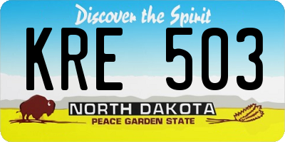 ND license plate KRE503