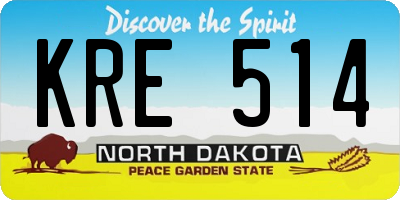 ND license plate KRE514