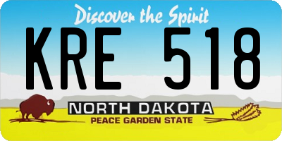 ND license plate KRE518