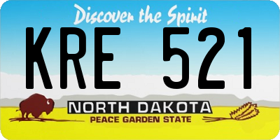 ND license plate KRE521