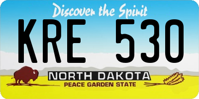ND license plate KRE530