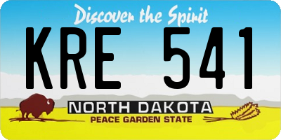ND license plate KRE541