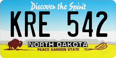 ND license plate KRE542