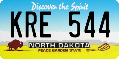 ND license plate KRE544