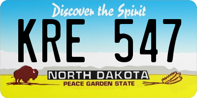 ND license plate KRE547