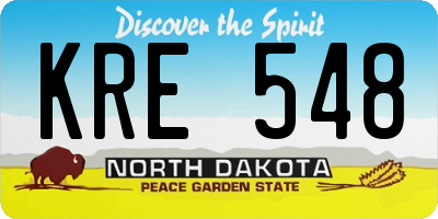 ND license plate KRE548