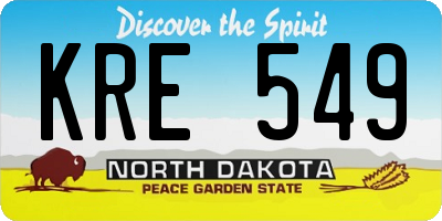 ND license plate KRE549