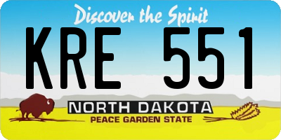 ND license plate KRE551