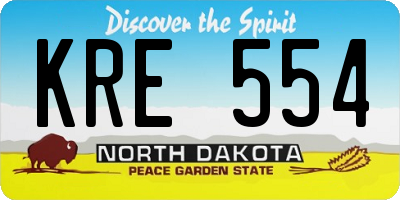 ND license plate KRE554