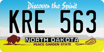 ND license plate KRE563