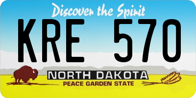 ND license plate KRE570