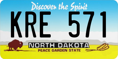 ND license plate KRE571