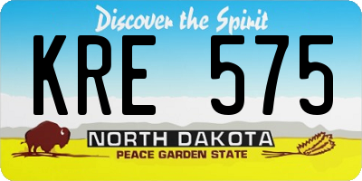 ND license plate KRE575