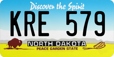 ND license plate KRE579