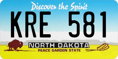 ND license plate KRE581