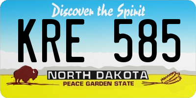 ND license plate KRE585