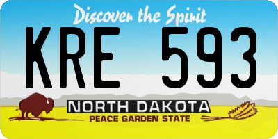 ND license plate KRE593