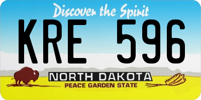 ND license plate KRE596