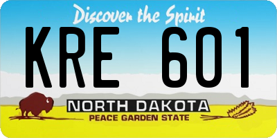 ND license plate KRE601