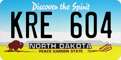 ND license plate KRE604