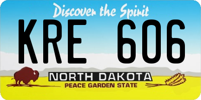 ND license plate KRE606
