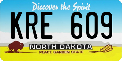 ND license plate KRE609