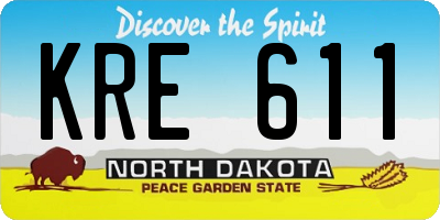 ND license plate KRE611