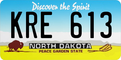ND license plate KRE613