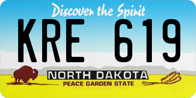 ND license plate KRE619