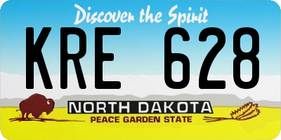 ND license plate KRE628