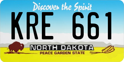 ND license plate KRE661
