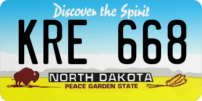 ND license plate KRE668