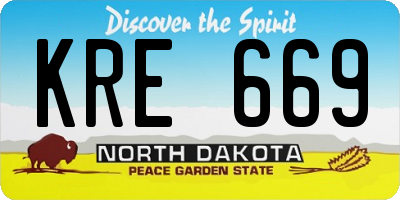 ND license plate KRE669
