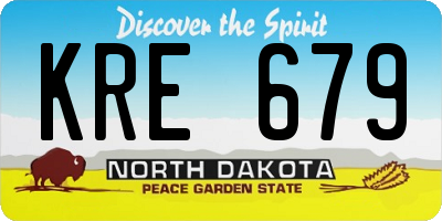 ND license plate KRE679