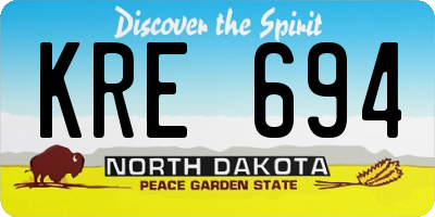 ND license plate KRE694