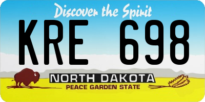 ND license plate KRE698