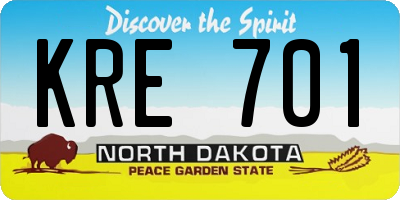 ND license plate KRE701