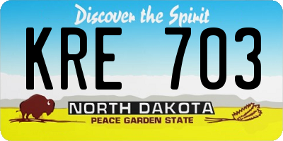 ND license plate KRE703