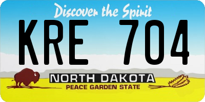 ND license plate KRE704