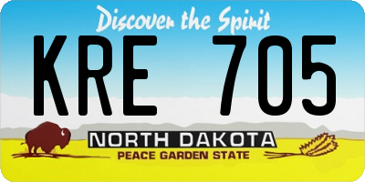 ND license plate KRE705