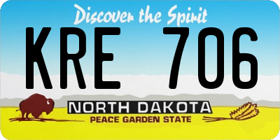 ND license plate KRE706