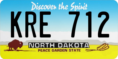 ND license plate KRE712