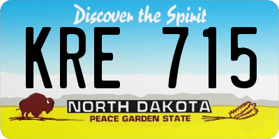 ND license plate KRE715