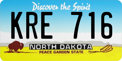ND license plate KRE716