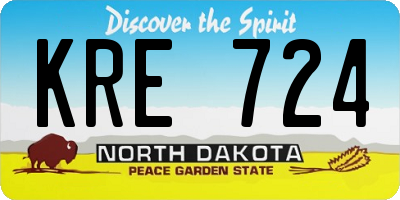 ND license plate KRE724