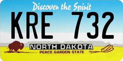 ND license plate KRE732